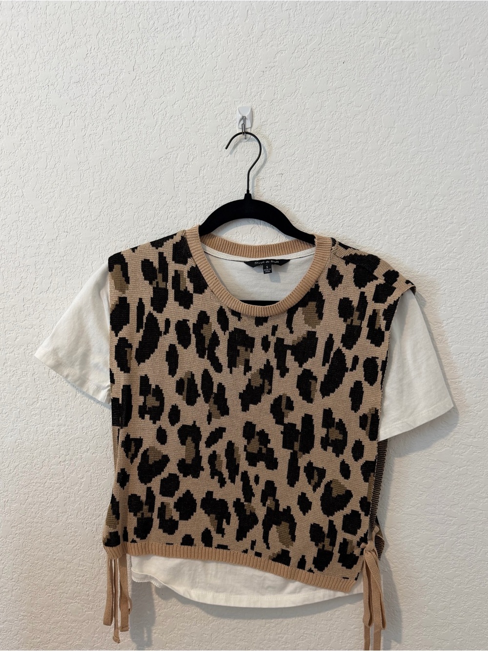 Leopard sweater with attached tshirt